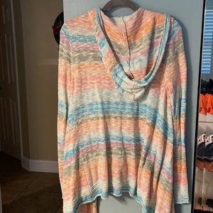 Rip Curl open front woven cardigan with hood